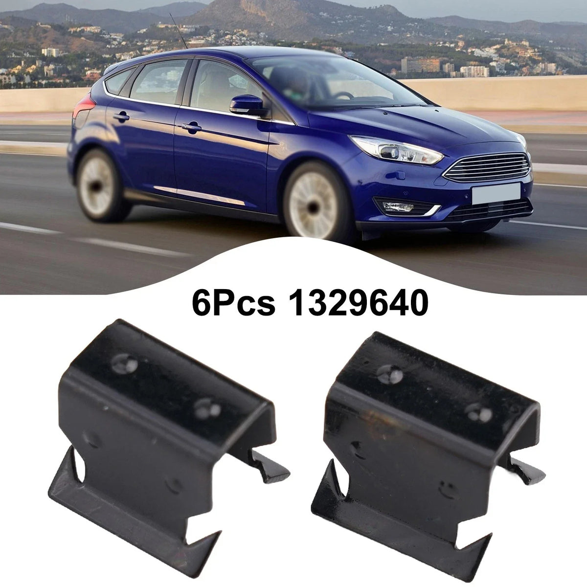 Set of 6 Cowl Scuttle Panel Trim Clips for Ford Focus MK2 (2005–2011)