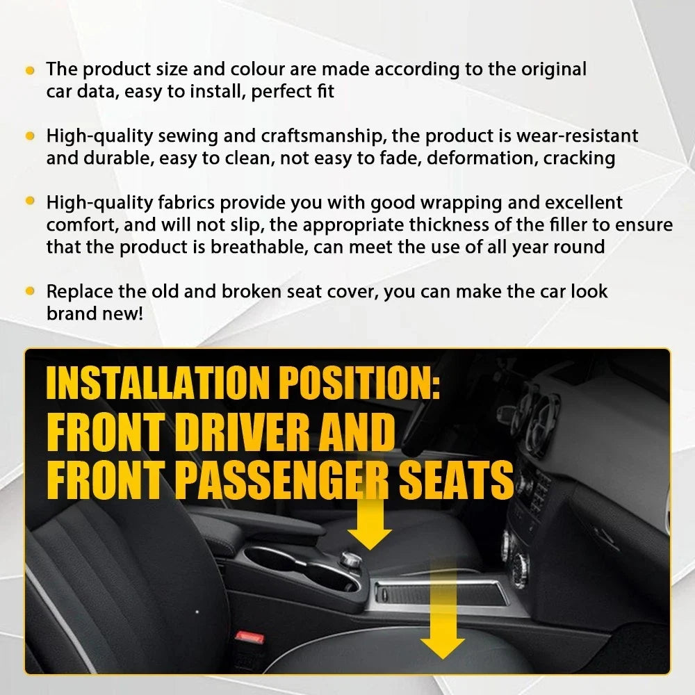 Driver Bottom Seat Cover for Mercedes Benz GLK 250 350 (2008–2015) Black
