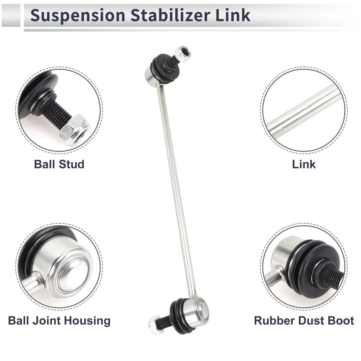 Front Stabilizer Bar Links Set of 2 with Bushings for Nissan Rogue (2008–2013) No.K750094