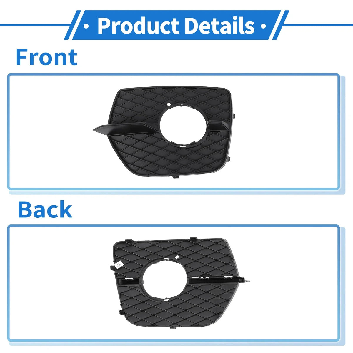 1 Pc Fog Light Grill for BMW X6 (2008–2014) No. 51117188383 Black