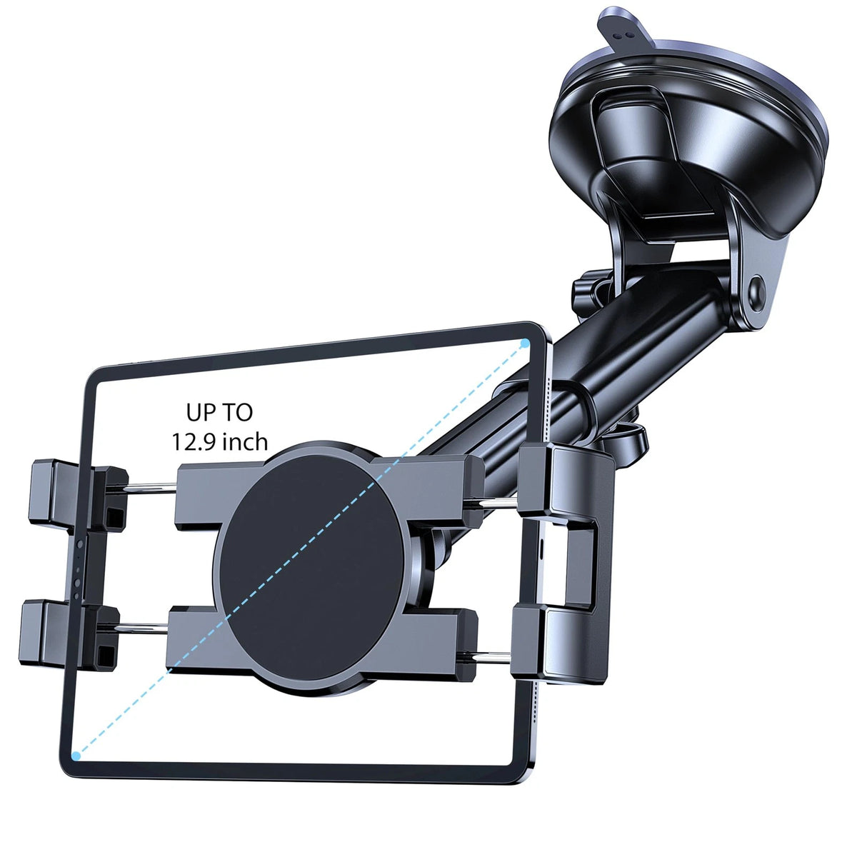 Tablet Holder for Car iPad (Windshield + Dash) Suction Cup Black