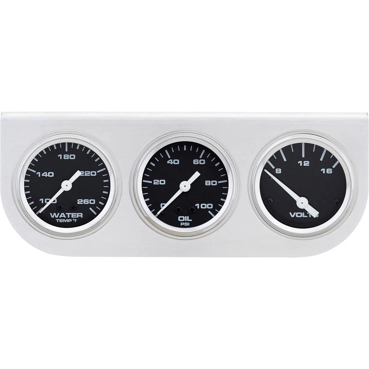 3-Gauge Set with Aluminum Panel for Speedway (91603071-BLK-BRSH)