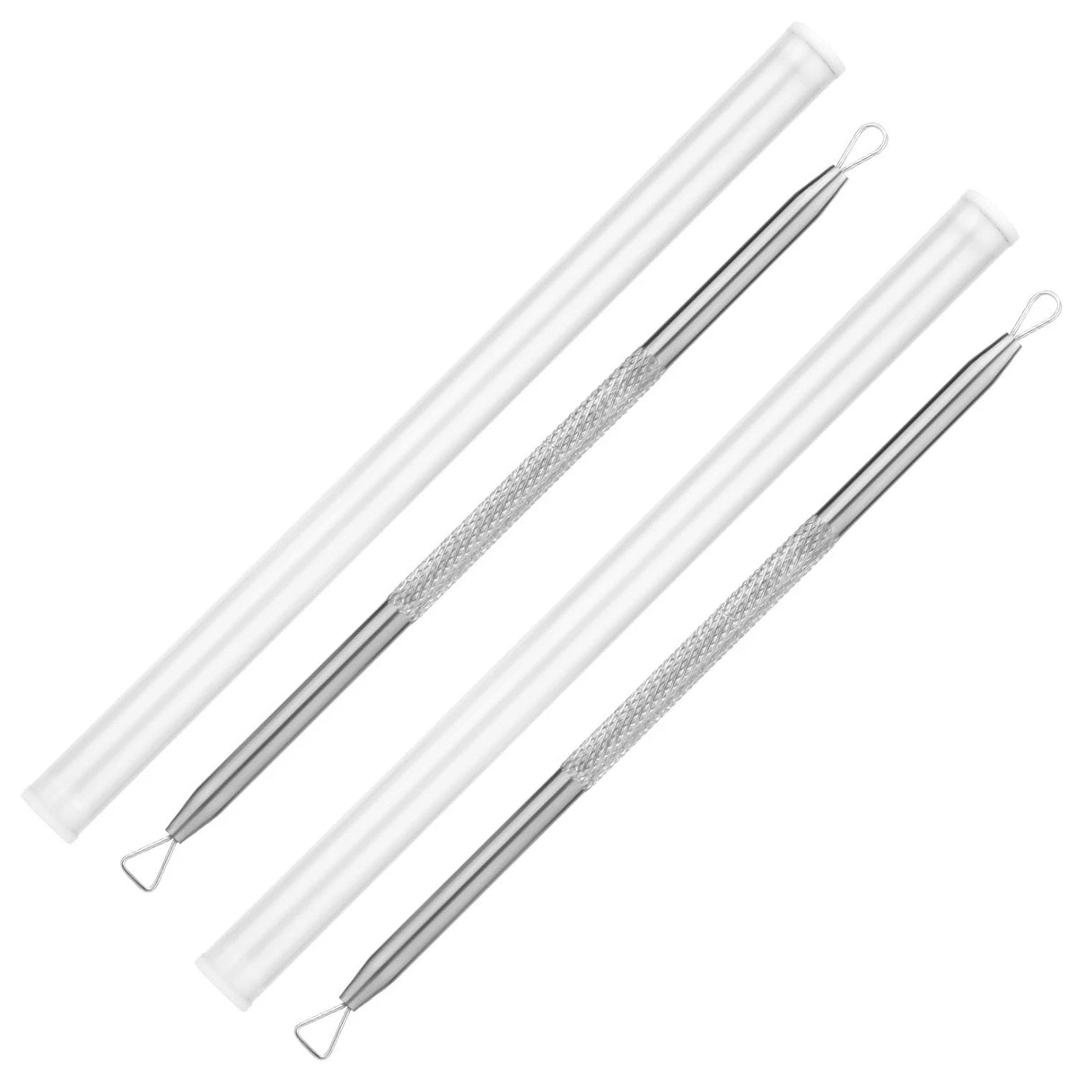 2X Metal Lottery Ticket Scratcher with PVC Pipes, Silver, Transparent