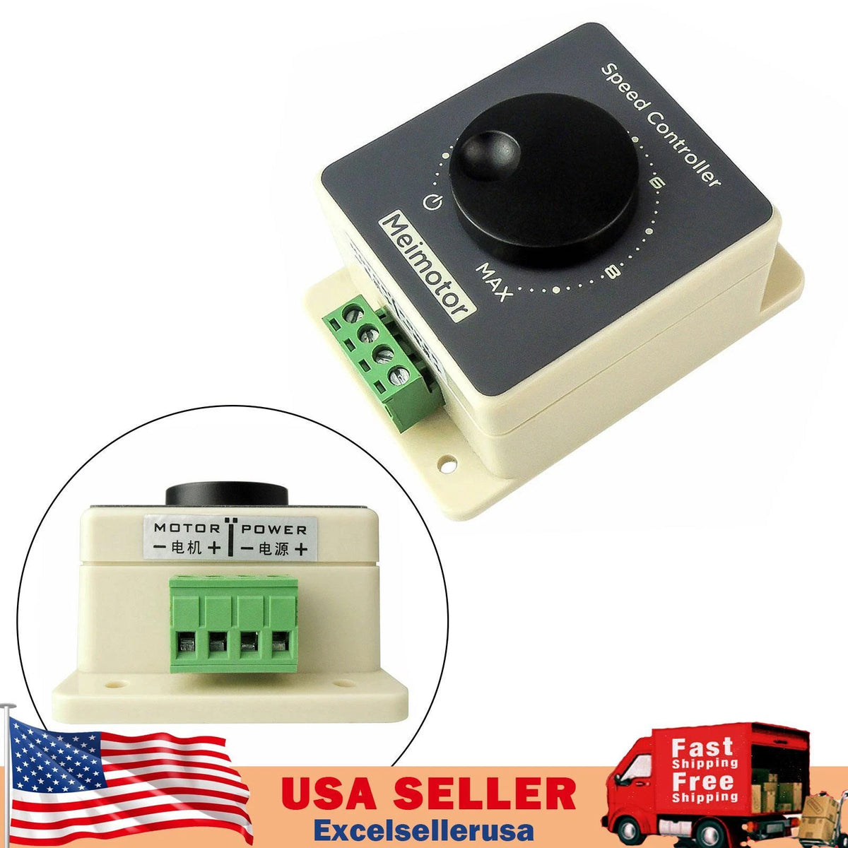 PWM Speed Controller for DC Motors (10-60V, 10A-20A) I029-A010