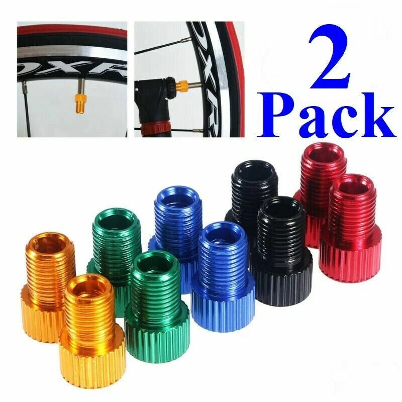2 Pack Presta to Schrader Valve Stem Adapter for Bicycle Tire Tube