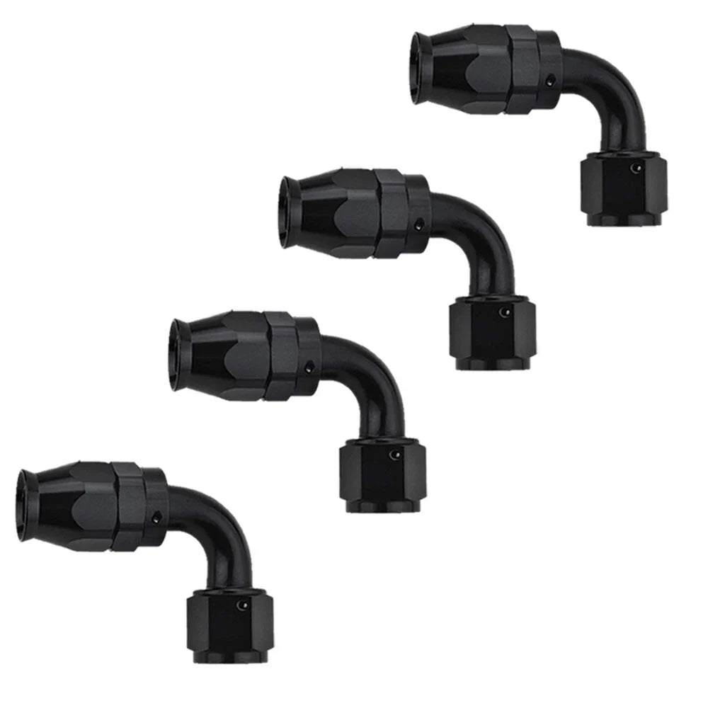 Set of 4 90 Degree 6AN PTFE Hose End Fittings for PTFE Hose Only