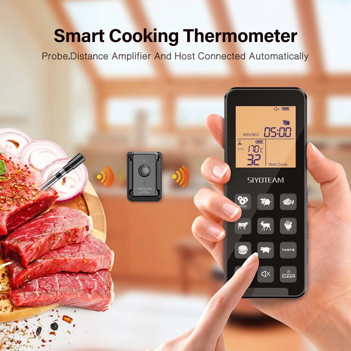 Digital Wireless Meat Thermometer for Cooking BBQ Grilling