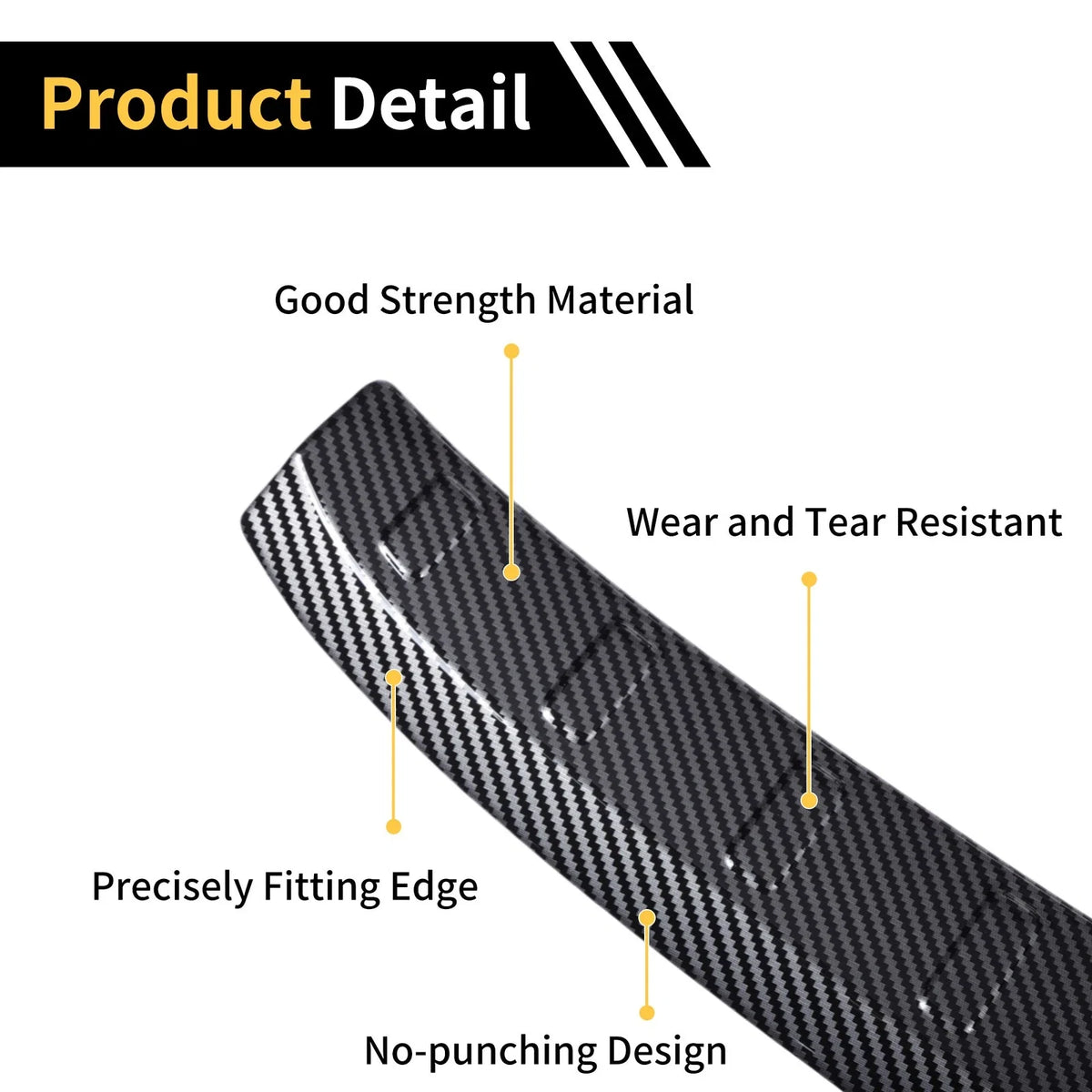 Rear Bumper Topper for Audi Q3 (2019–2023) Black Carbon Fiber