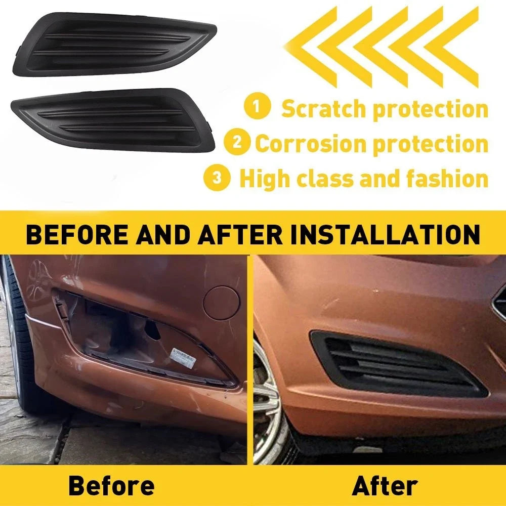 Pair Front Bumper Fog Light Lamp Covers for Ford Fiesta (2013–2016)