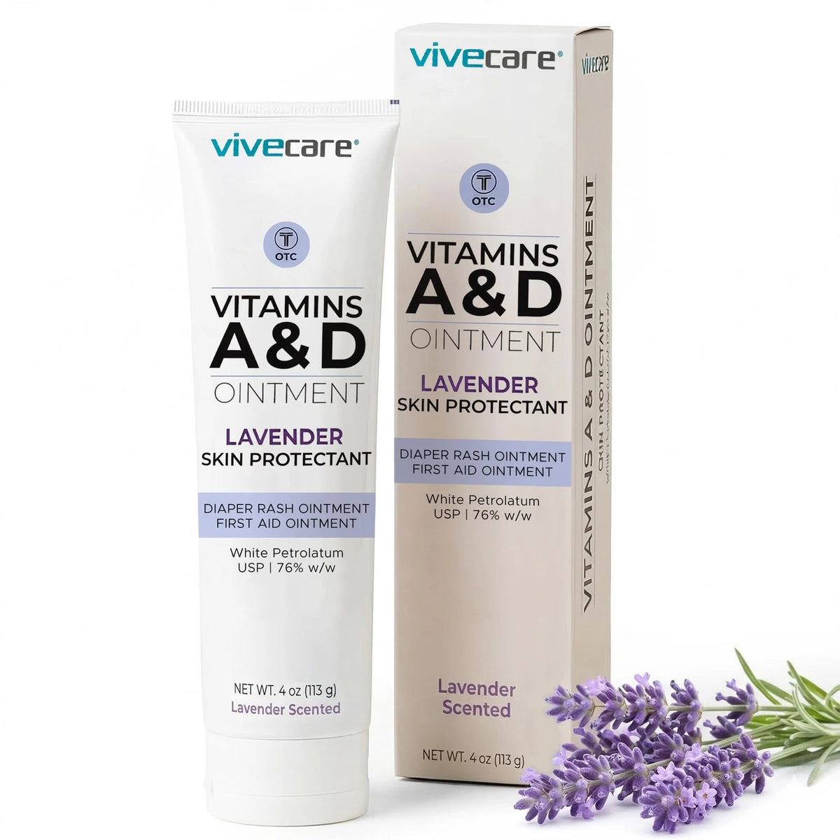 ViveCare Vitamins A&D Ointment Skin Protectant 4 Ounce (Pack of 1)