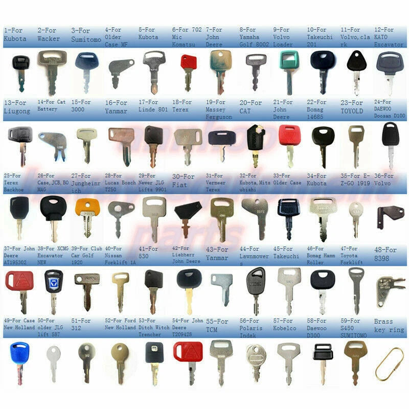59pc Key Set for Linkbelt Volvo JLG Heavy Equipment (Construction)