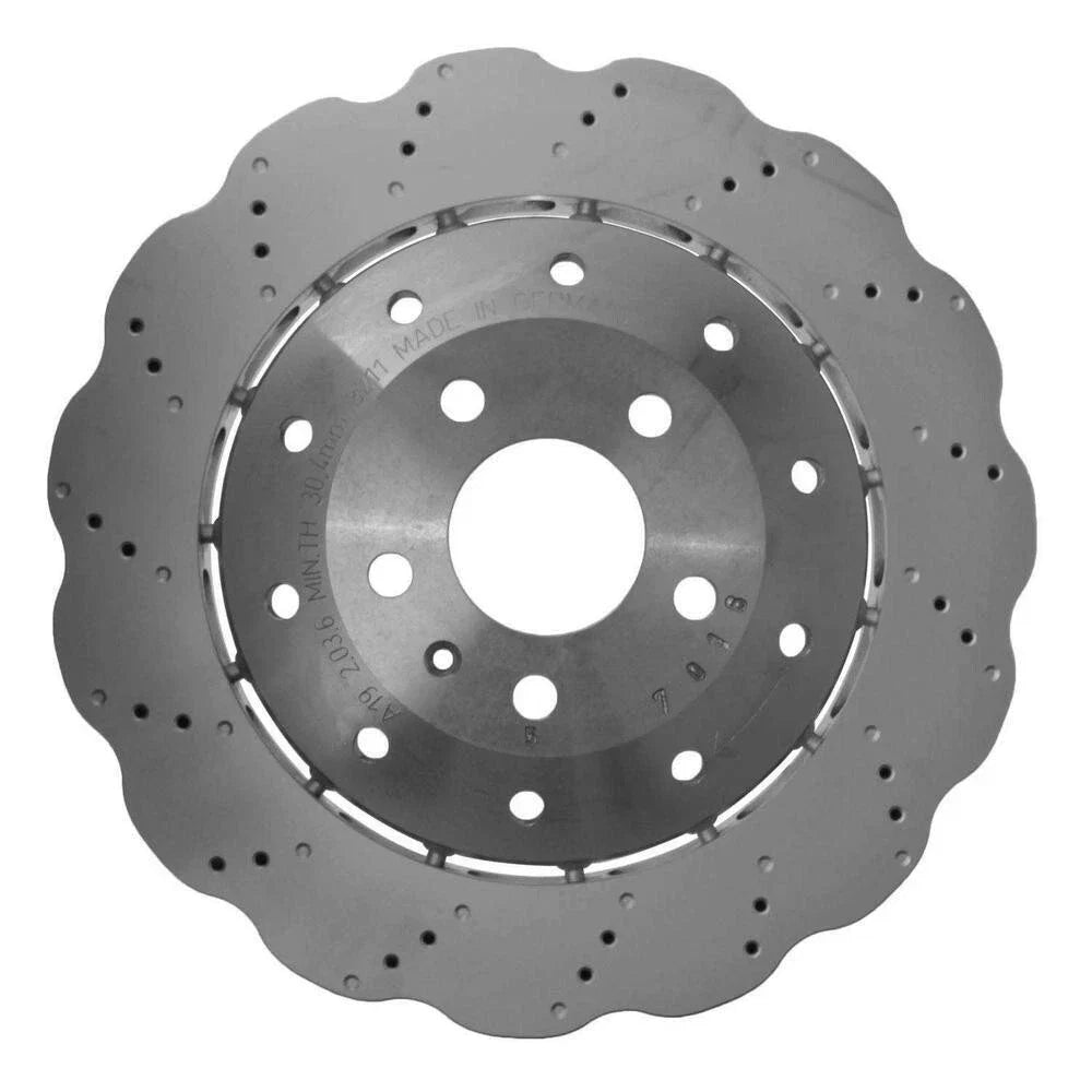 2X Drilled Dimpled Wavy 356mm Disc Brake Rotor for Audi R8 (2007–2022)