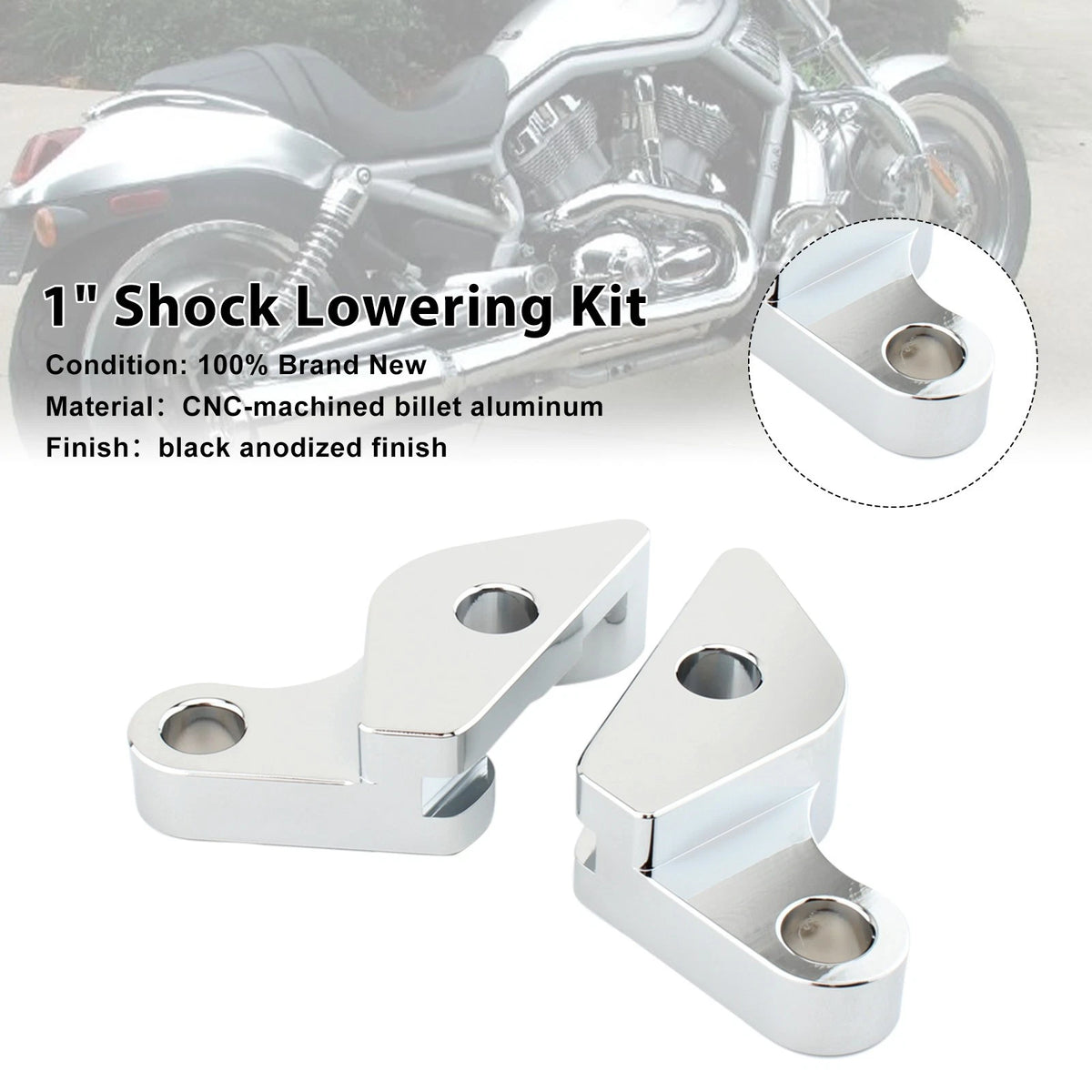 1" Shock Lowering Kit for V-Rod VRSC (2002–2017) LL-157-SIL