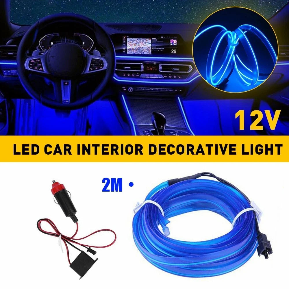2m LED Car Interior Atmosphere Strip Light for Universal Vehicles