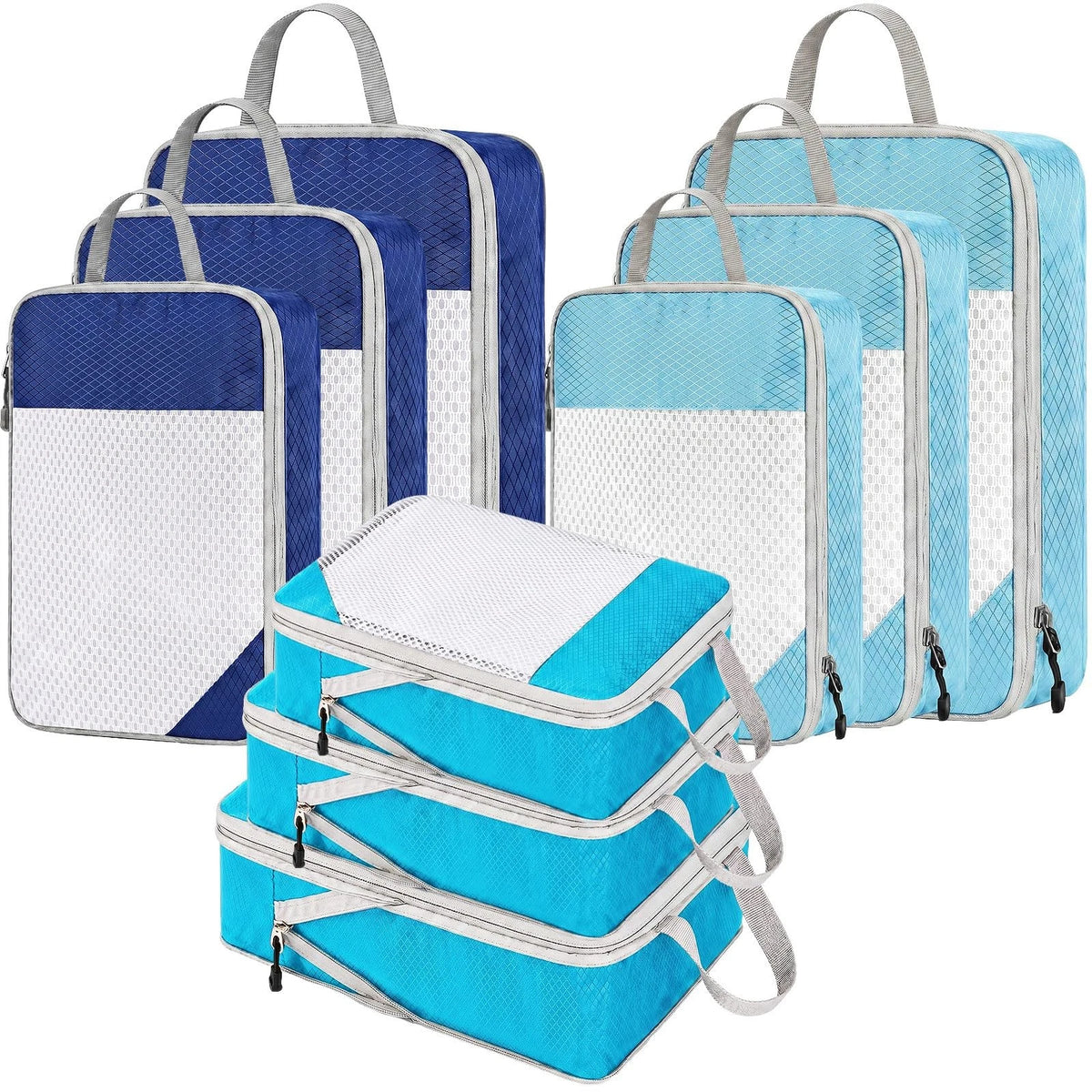 9 Compression Packing Cubes for Travel Luggage Organizer Bags