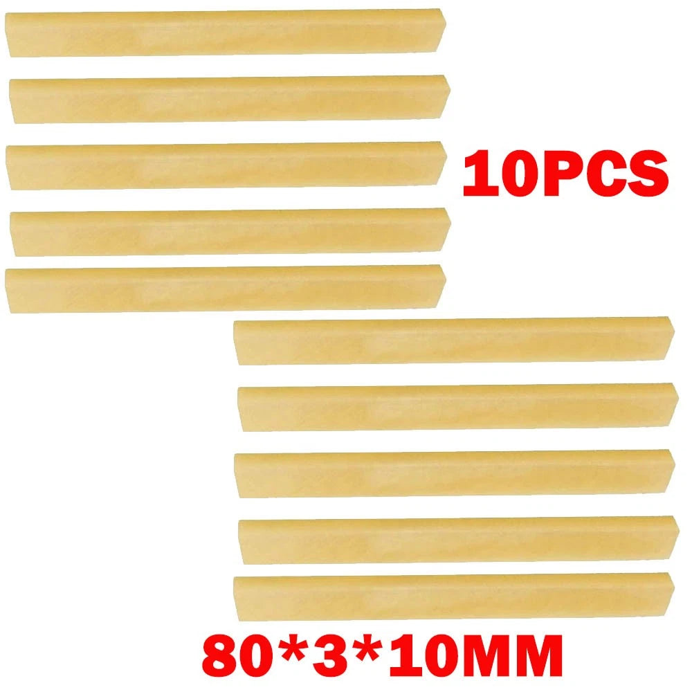10Pcs Yellow Unbleached Bone Saddle for Guitar Luthier Nut