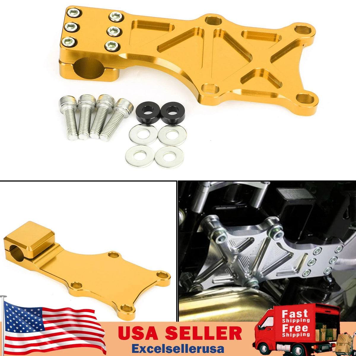 Gold Engine Guard Bracket for Honda MSX125/SF Grom (2013–2019) M515-A007-Gold