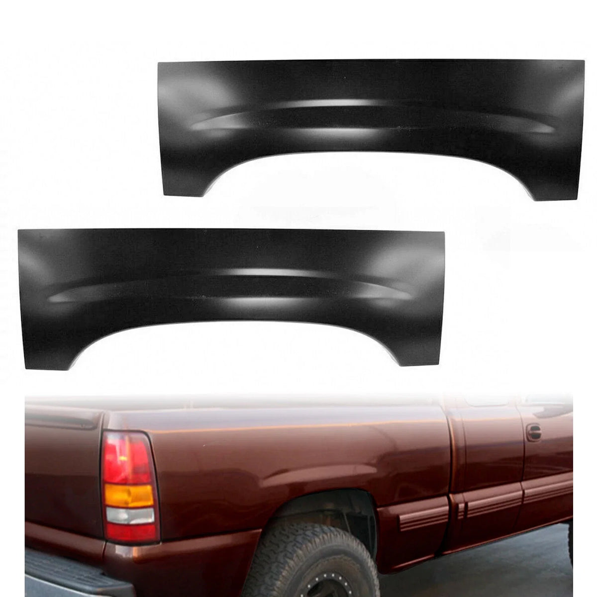 Upper Rear Wheel Arch Repair Panel Pair for 1999-2007 Chevy Silverado GMC Sierra