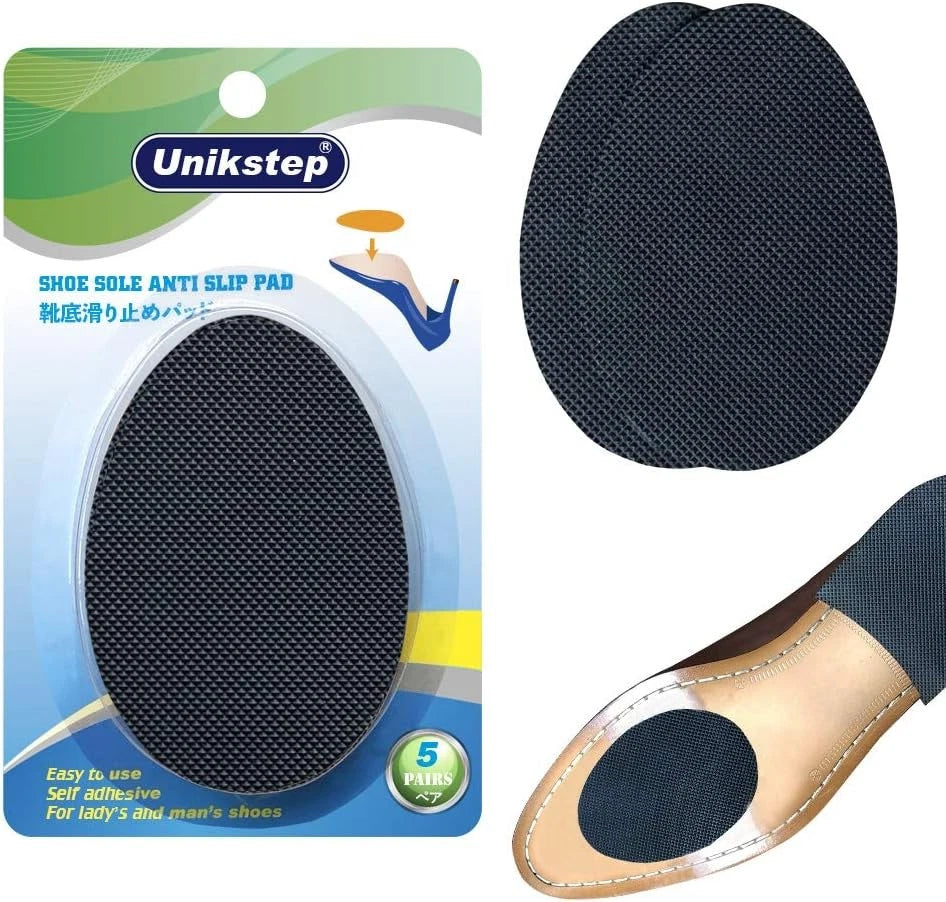 5 Pairs Anti-Slip Shoe Sole Grips, Non-Skid Self-Adhesive Black