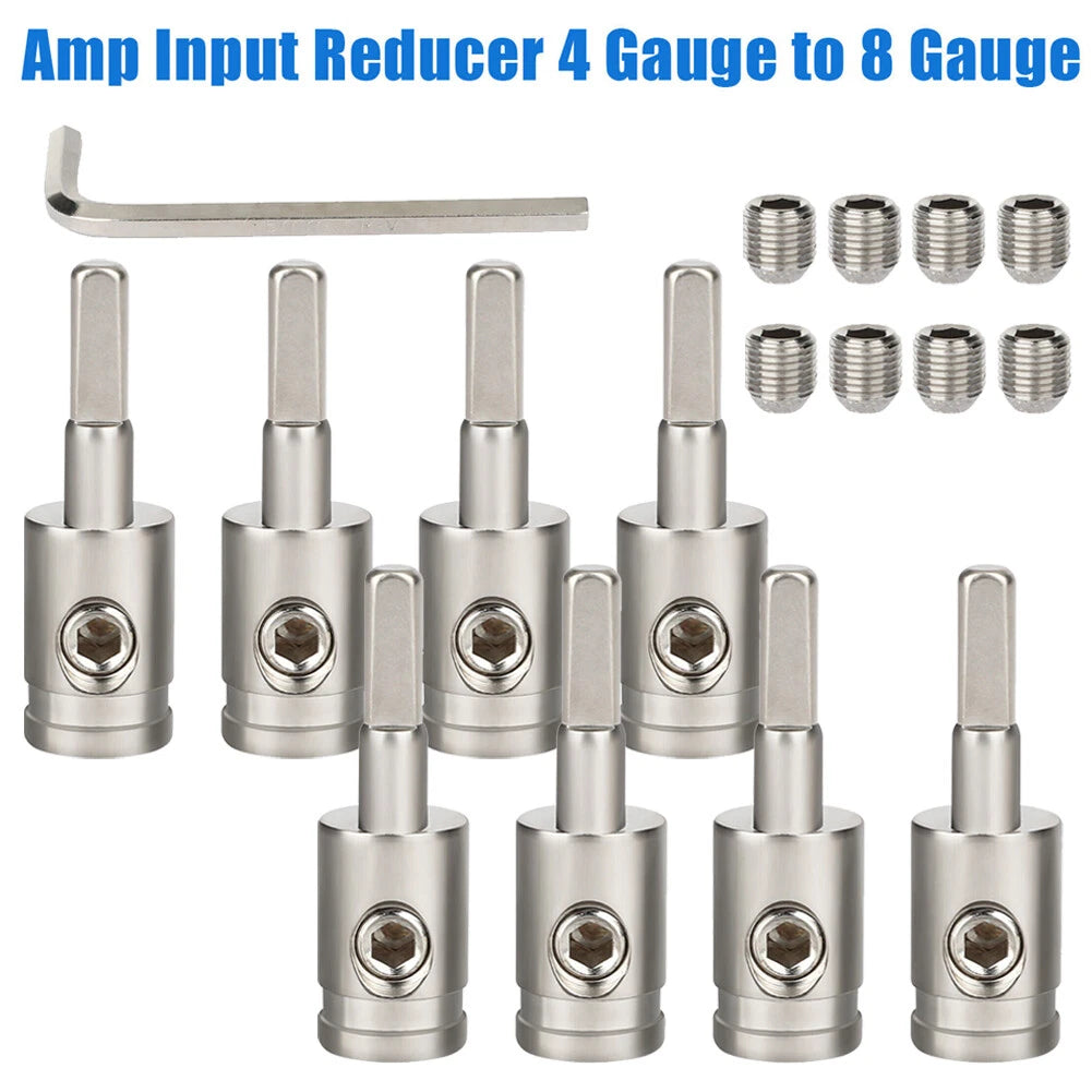 Set of 8GA Car Audio Wire Terminal Power Cord Input Reducers