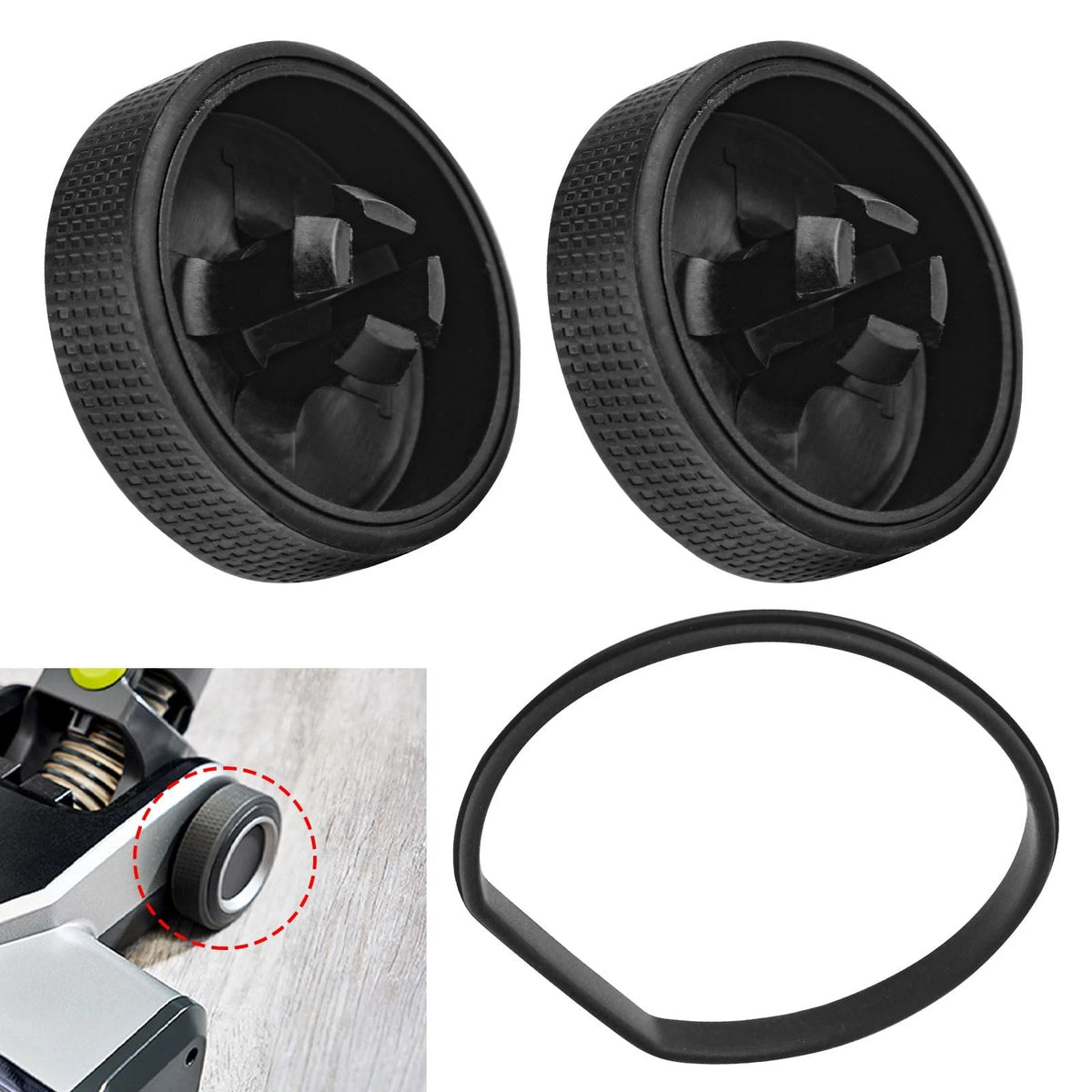 2 Sets of Replacement Wheels and Gaskets for Ryobi 18V Cordless