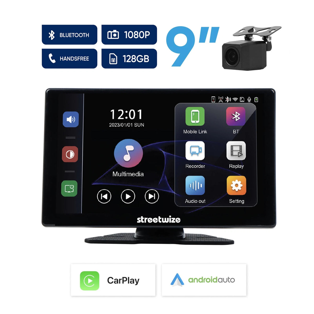 9" Touch Screen Wireless Apple CarPlay Android Auto Radio for SWWCP2