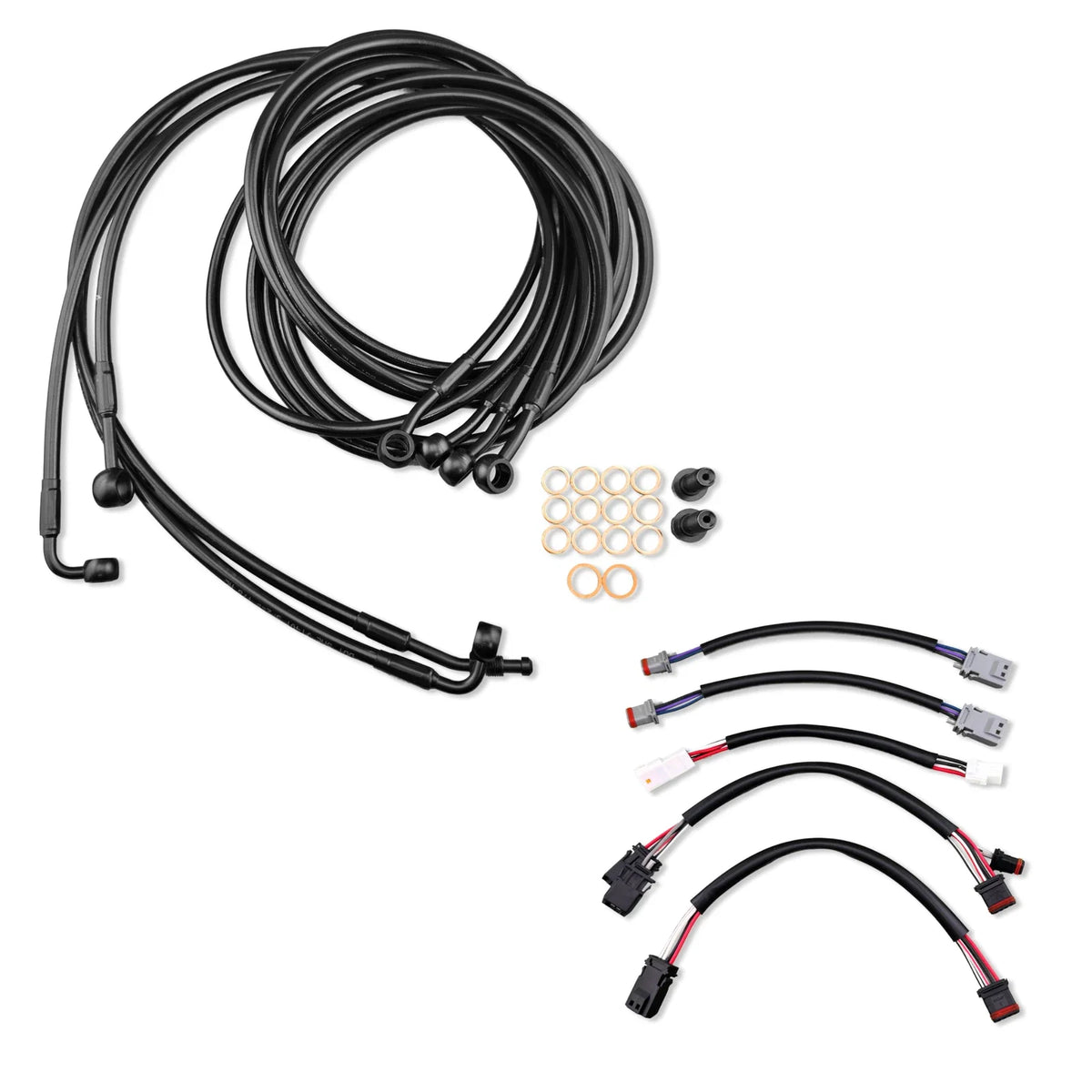 12" Black Extended Stainless Brake Line for Harley Touring (2017–2020)