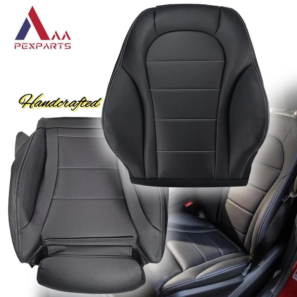 Driver Bottom & Top Seat Cover for Mercedes C300 GLC300 (2015–2021) Black