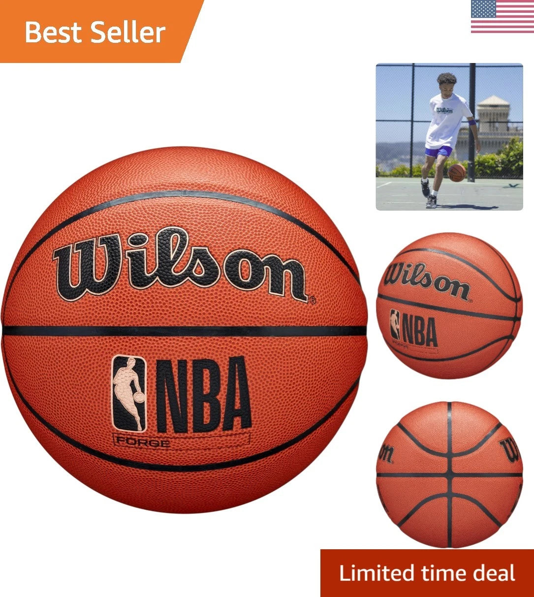 High-Performance NBA Forge Basketball Size 7 for Indoor/Outdoor Play