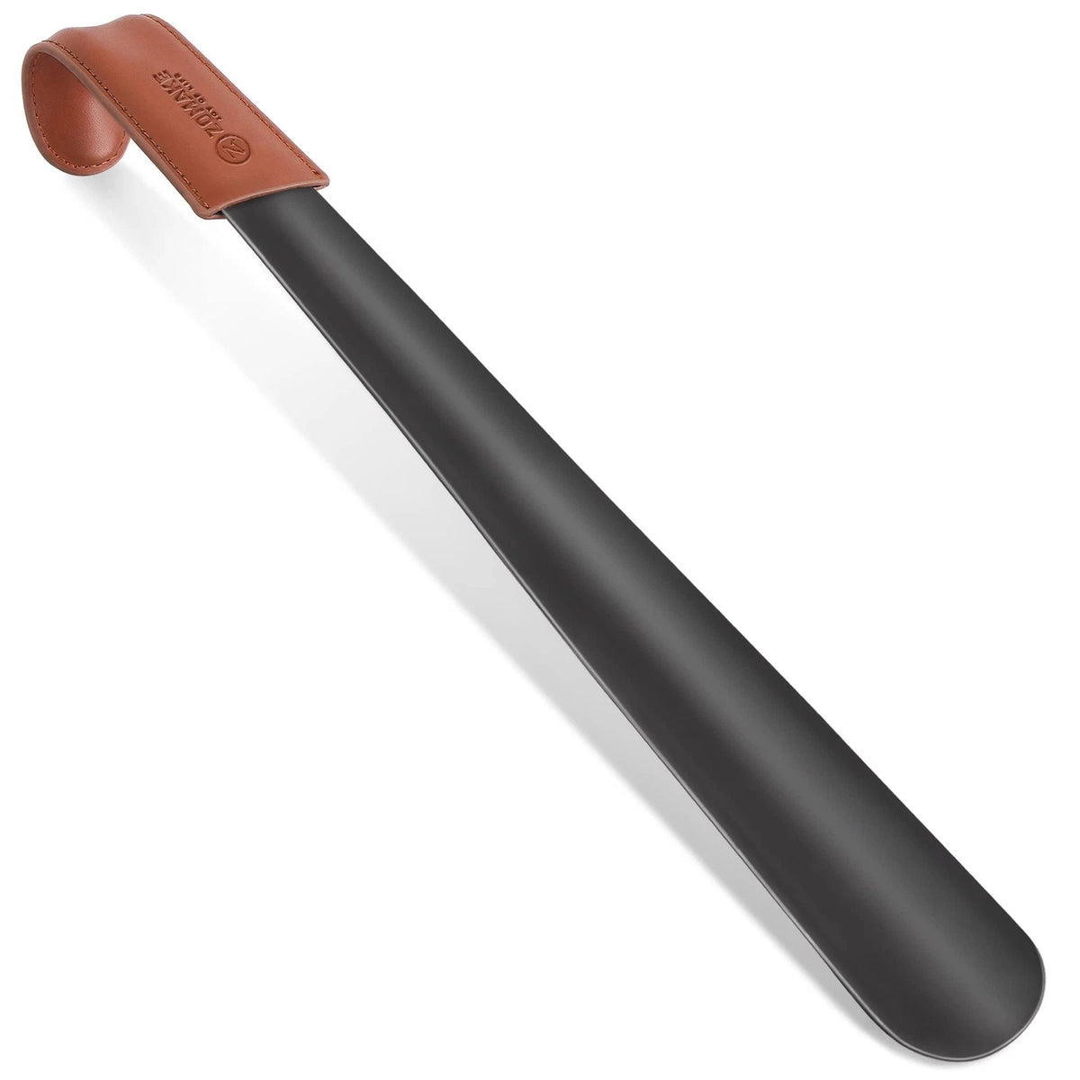 Long Handle Shoe Horn for Seniors 16.5 Inch, Brown