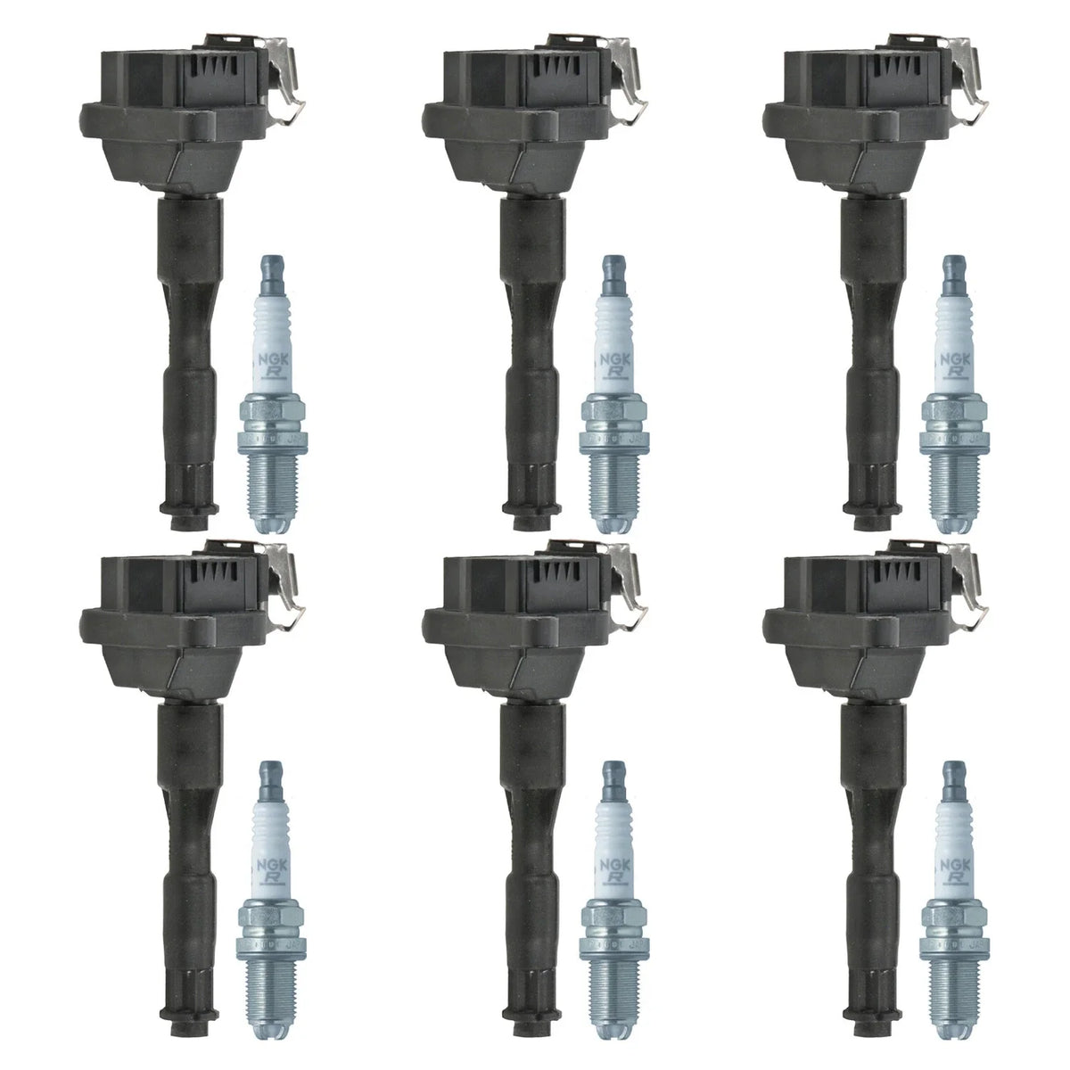 Set of 6 Ignition Coils & NGK Laser Platinum Spark Plugs for A6 320i 530i