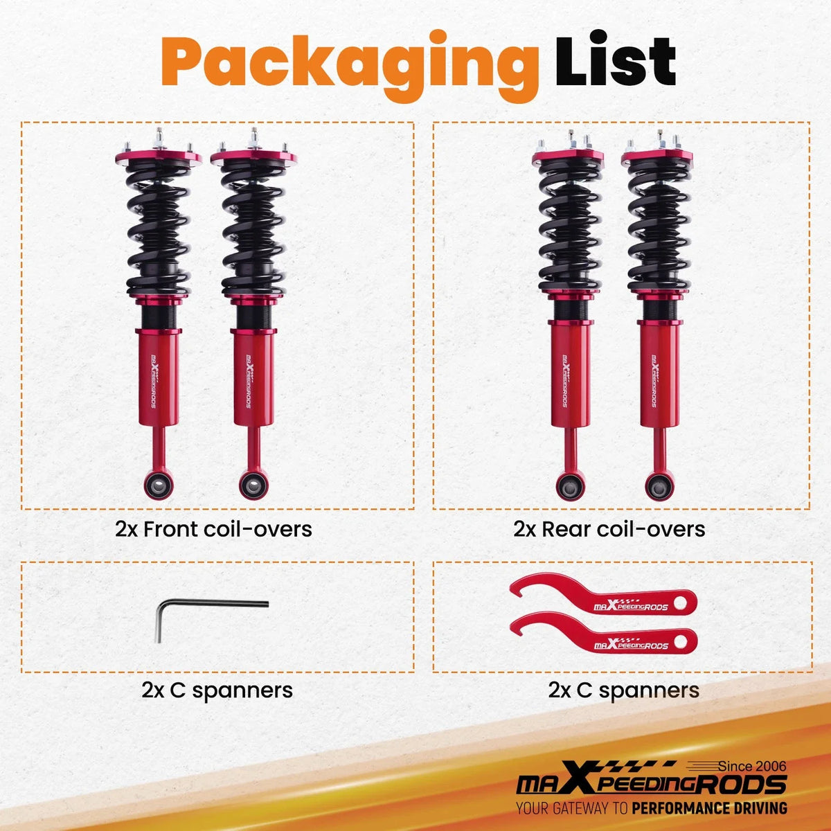 Adjustable Coilover Struts Shocks Kit for Lexus IS250 IS350 (2006–2013)