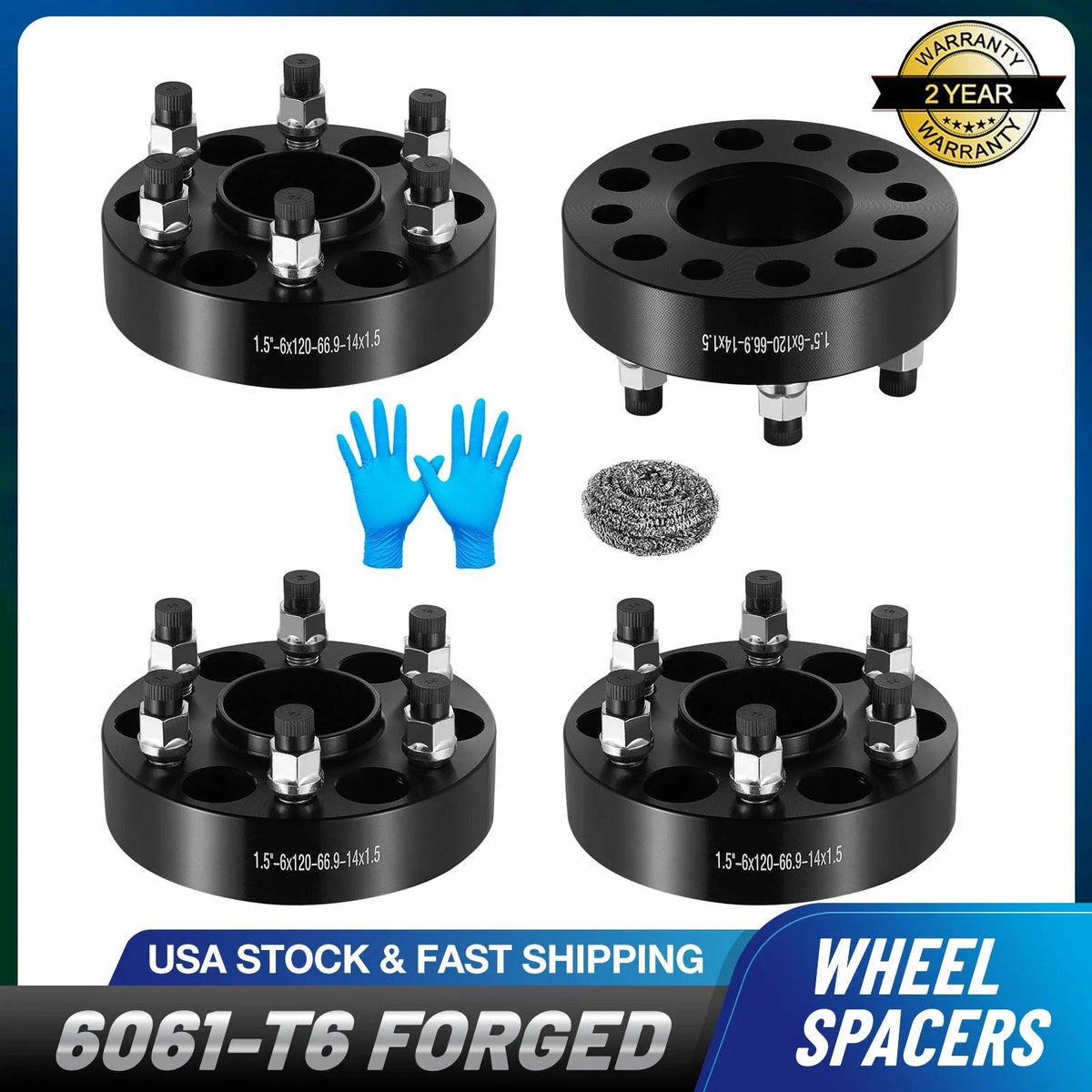 4Pc 1.5" Hub Centric Wheel Spacers 14x1.5 for GMC Acadia (2017–2023)