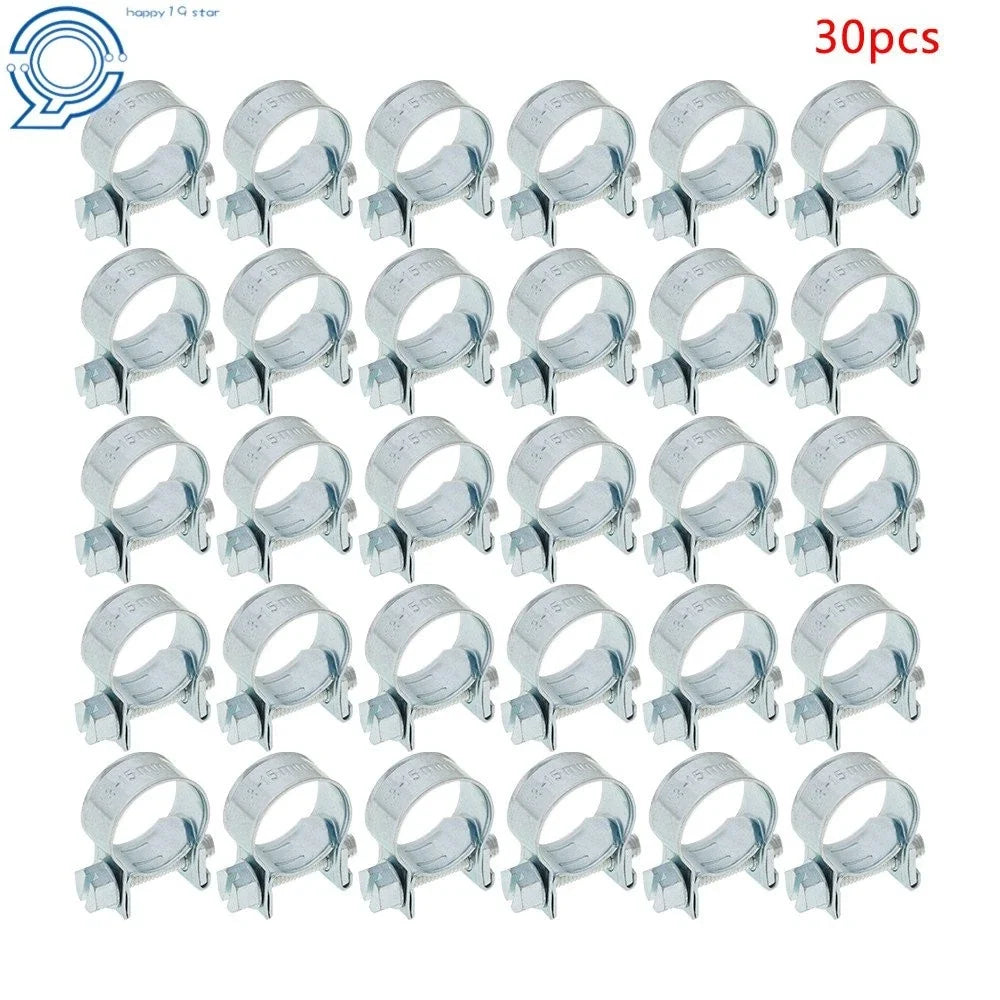 30 Pack Fuel Injection Gas Line Hose Clamps 19/32"