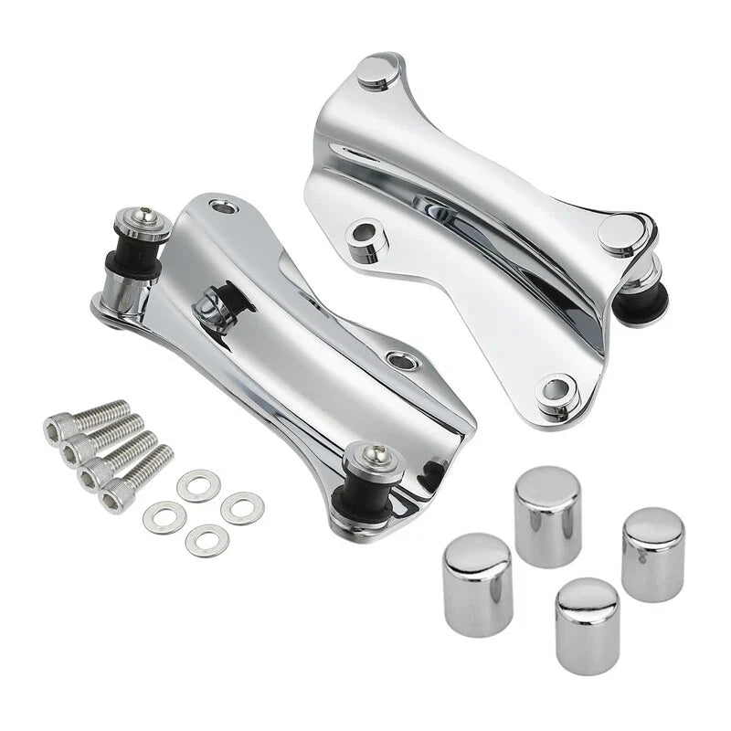 Set of 4 Docking Hardware Kit with Covers for Harley Touring (2014–2025) Chrome
