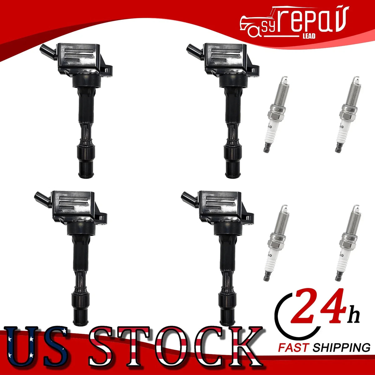 4X Ignition Coil and Spark Plug Kit for Kia Forte5 Soul Seltos (2010–2021) UF816