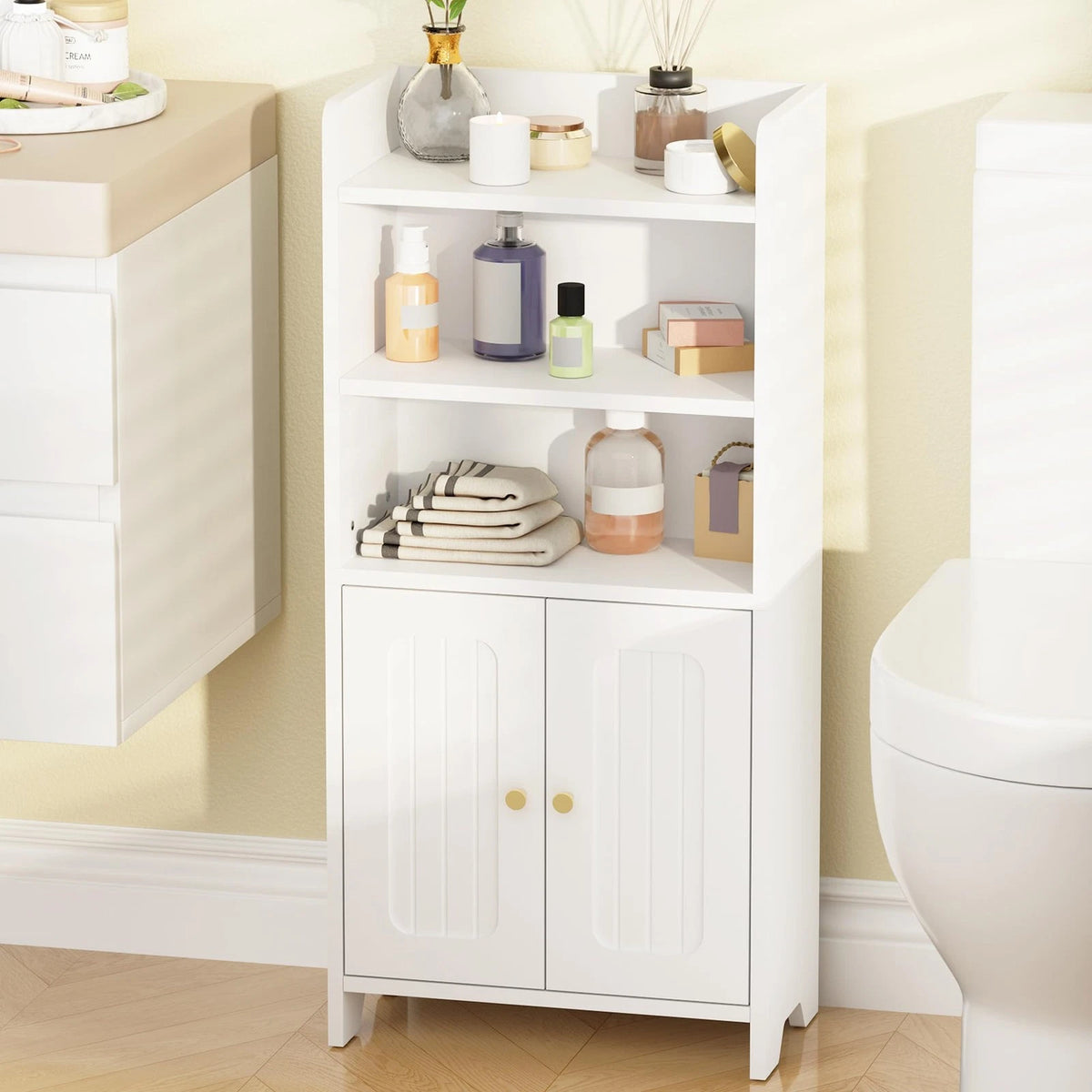 Bathroom Storage Cabinet for Small Spaces (7.9" D x 14.6" W x 31" H)