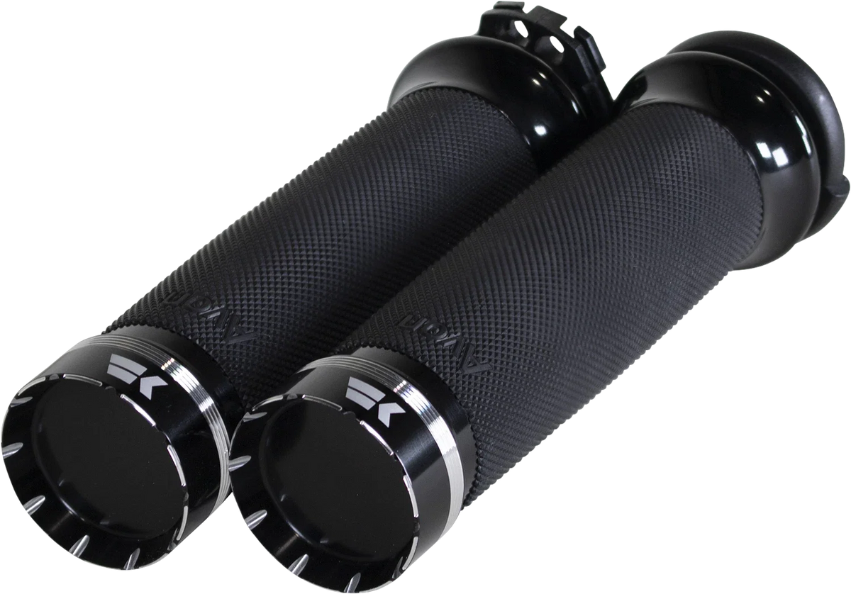 Tracer Grips for Harley Davidson (Custom Contour, Cable, Black) (500200)