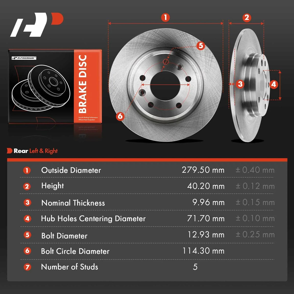 Rear Disc Brake Rotors for Ford Fusion Mercury Milan (2006–2012)