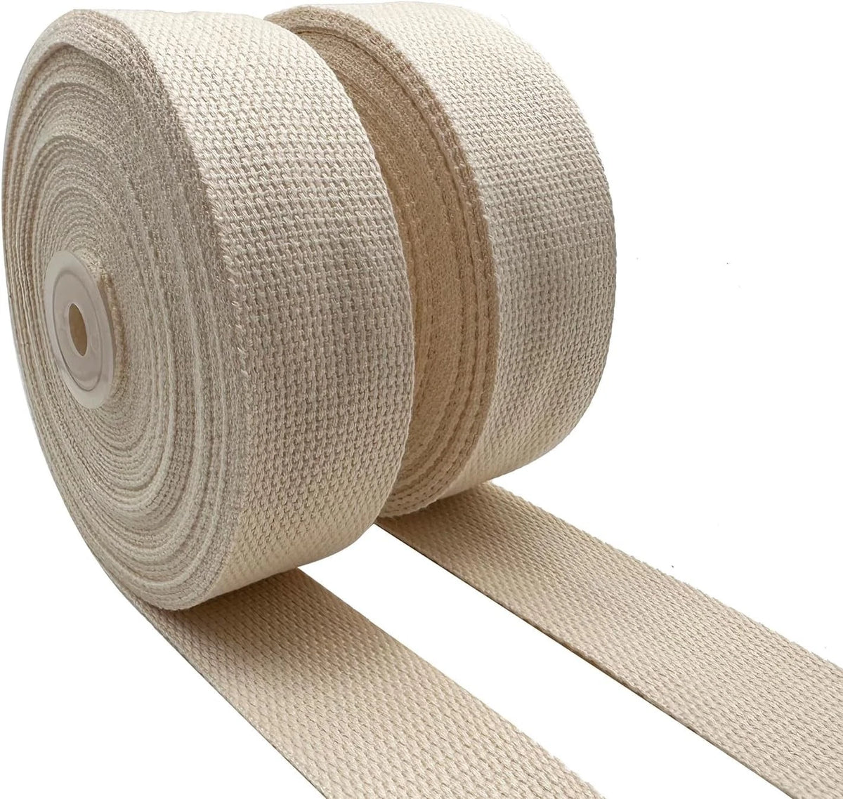 2 Rolls of 1.5 Inch Cotton Webbing Straps for Webbing Bag