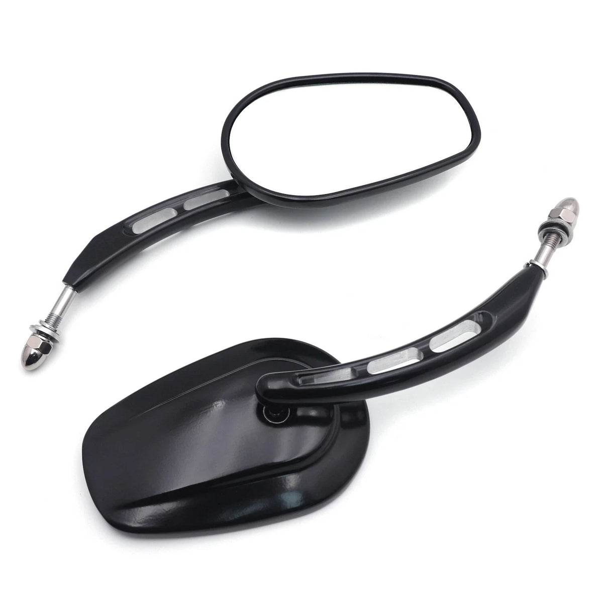 Black Big Side Mirrors 8mm for Harley Dyna Super Glide Convertible (2005–2017)