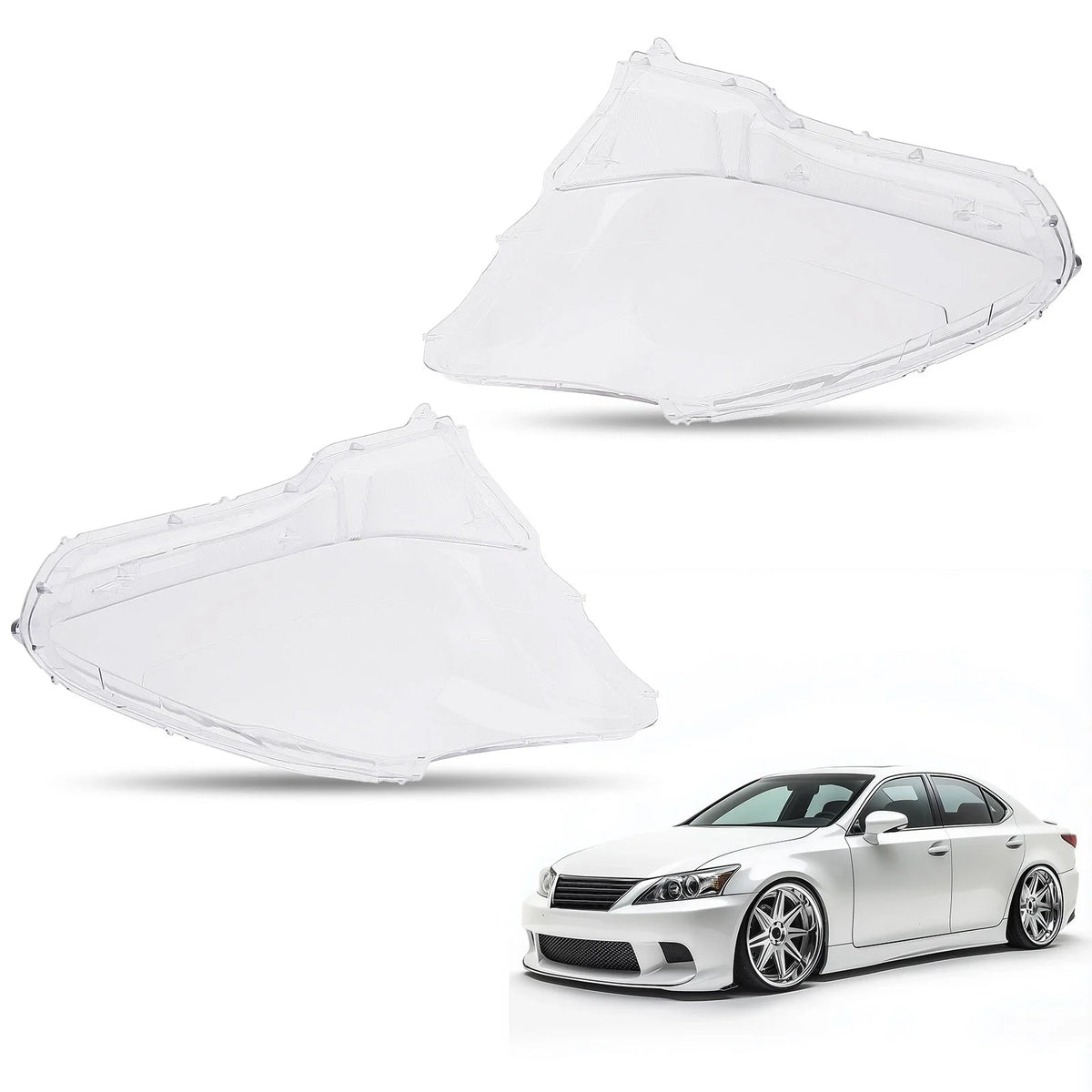 Clear Headlight Lens Cover Pair for Lexus IS250 IS300 IS350 (2006–2013)