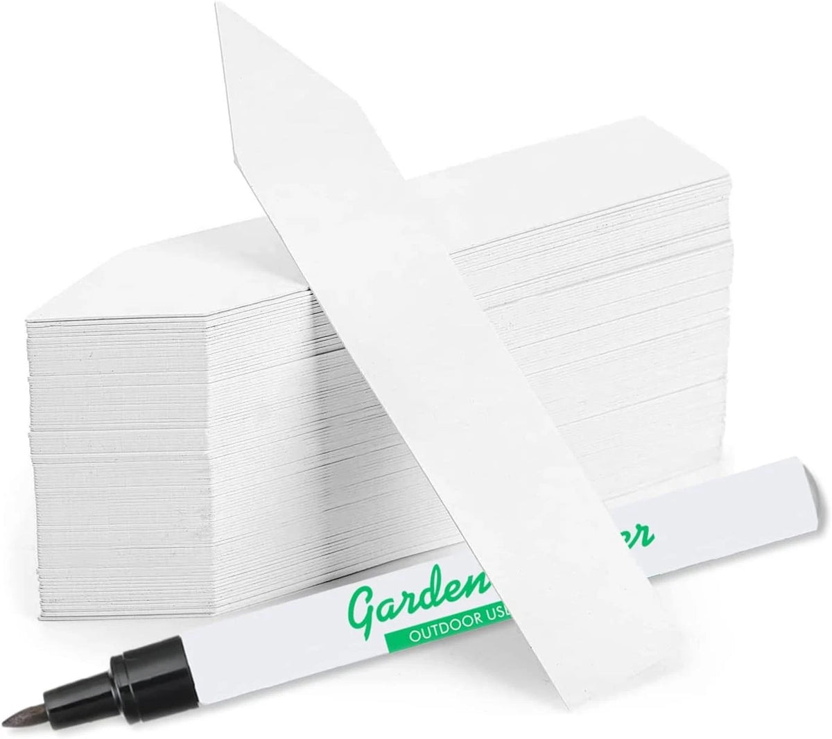 Set of 4 Plastic Plant Labels for Seedlings (4 x 0.8 Inch, White)