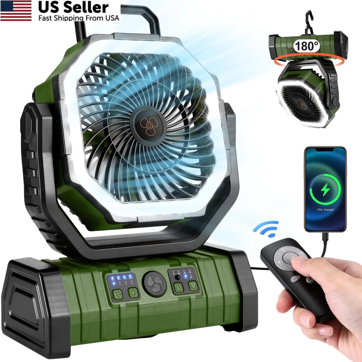 Camping Fan with LED Lantern for Odoland (30000mAh)