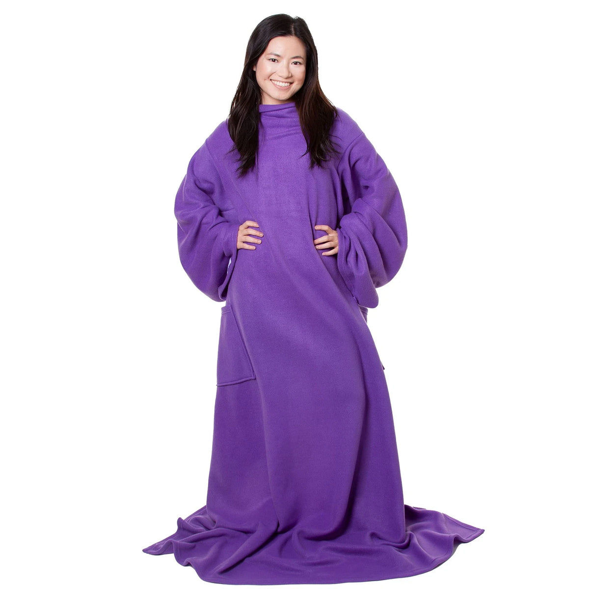 Wearable Blanket with Sleeves & Pockets for Cozy Comfort