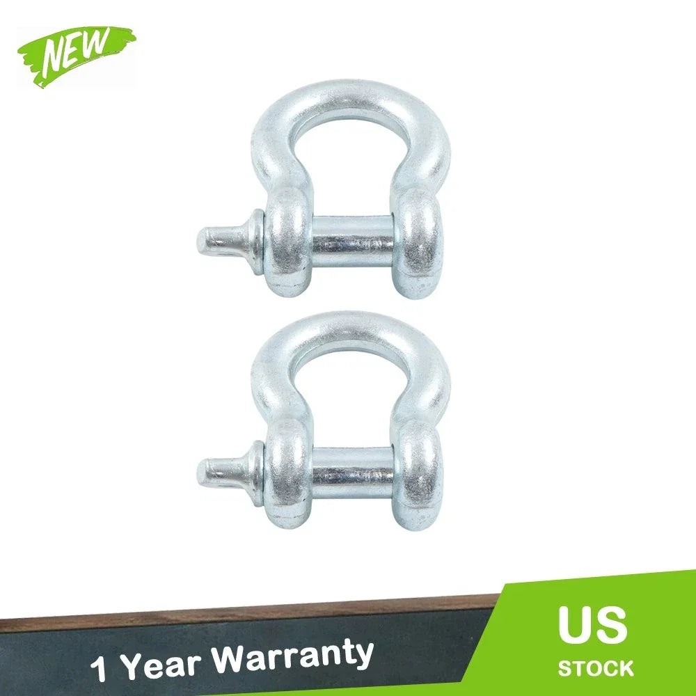 Pack of 2 Bow Shackle 1" D-Ring WLL 8.5 Tons 18700 lbs Heavy Duty