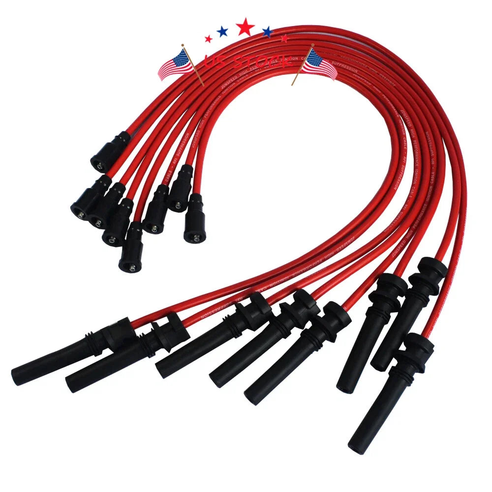 Red Silicone Spark Plug Wires for Dodge Chrysler 5.7L Hemi (2003–2005)