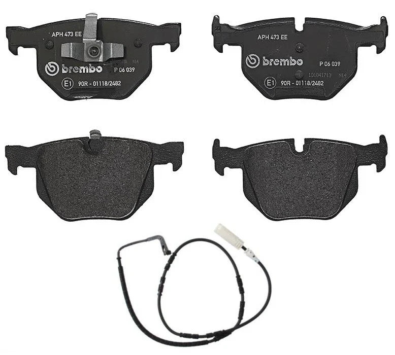 Set of 4 Rear Low Met Brake Pads & Sensor for BMW E90 E92 E93 (2007–2013)