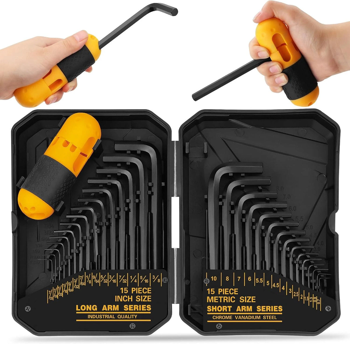 31-Piece Hex Key Set for Automotive Use (SAE & Metric)