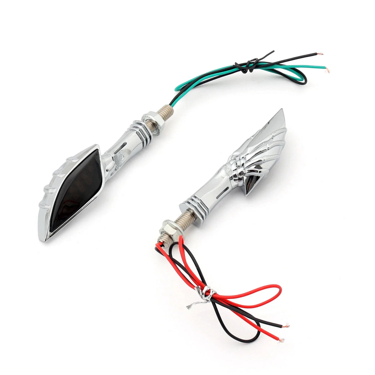 Chrome Skeleton Hand LED Turn Signals for Motorcycle (Universal Fit)